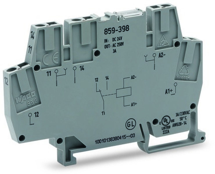 Wago 859-398 5P Grau Elektrischer Anschlussblock