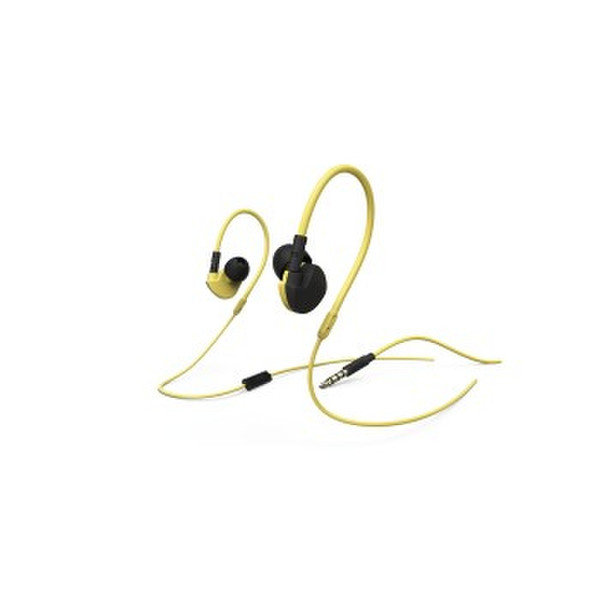 Hama Active Binaural Ear-hook,In-ear Black,Yellow