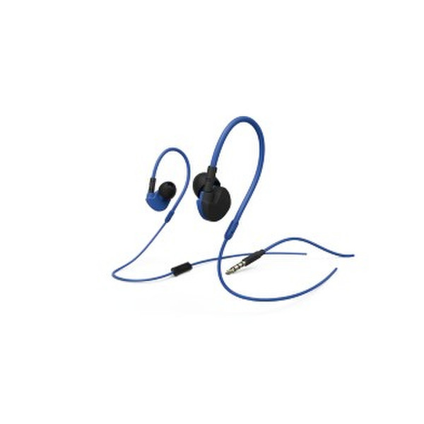 Hama Active Binaural Ear-hook,In-ear Black,Blue