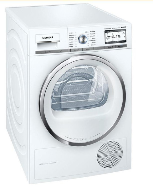 Siemens WT7YH780 Freistehend Frontlader 8kg A+++ Chrom, Weiß Wäschetrockner