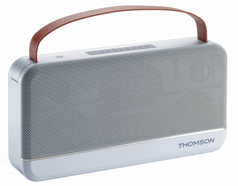 Thomson WS03 Stereo portable speaker 30Вт Прямоугольник Алюминиевый, Белый портативная акустика