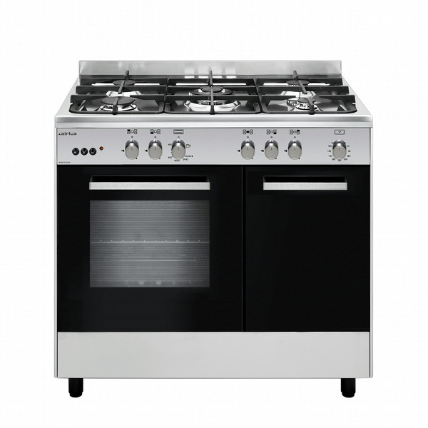 Airlux AA9PCGIX2 Eingebaut Gas hob B Schwarz, Silber Küchenherd