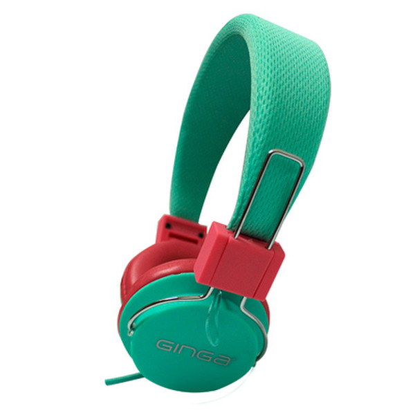 Ginga GIN15HS-RA Head-band Binaural Wired Green mobile headset