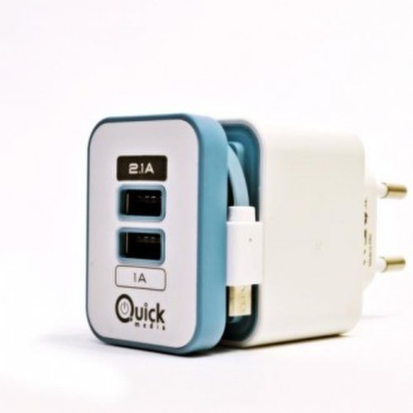Quick Media QMSWCB Indoor Blue,White mobile device charger