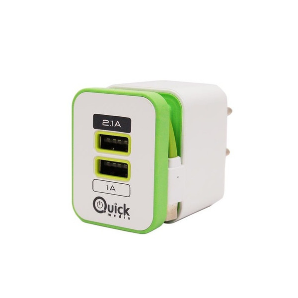 Quick Media QMSWCG Для помещений Зеленый, Белый зарядное для мобильных устройств