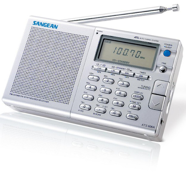 Sangean ATS-606 Digital World Receiver Цифровой Cеребряный радиоприемник