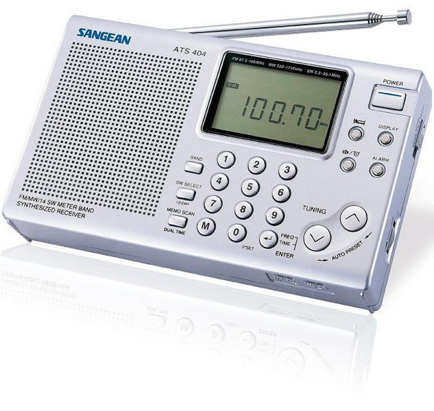 Sangean Pakket-404 Digital World Receiver Цифровой Cеребряный радиоприемник