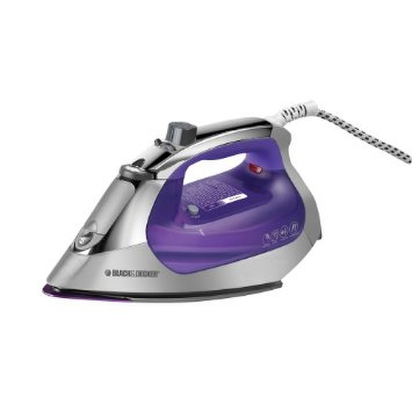 Black & Decker IR1160S Dry & Steam iron Ceramic soleplate 1400Вт Нержавеющая сталь, Фиолетовый утюг