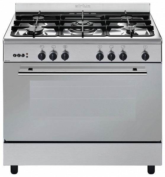 Airlux CC902GTIX2 Eingebaut Gas hob B Schwarz, Edelstahl Küchenherd