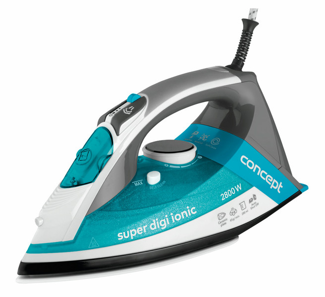 Concept ZN 8120 Dry & Steam iron Ceramic soleplate Grau, Türkis, Weiß