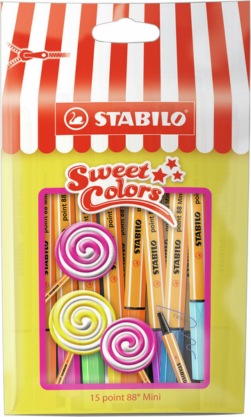 Stabilo 105679429 Ultra Fine Multicolour 15pc(s) felt pen