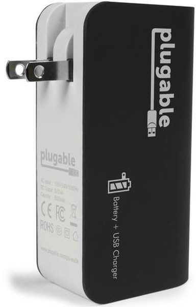 Plugable Technologies POWER BANK AC WALL Lithium-Ion (Li-Ion) 5000mAh Black,White