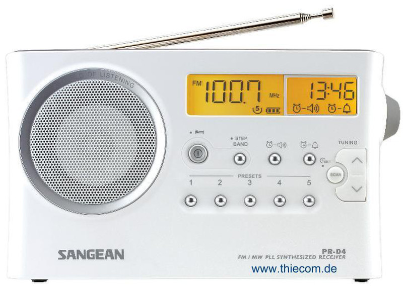 Sangean PR-D4 Digital Radio Портативный Cеребряный радиоприемник