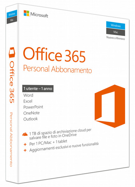 Microsoft Office 365 Personal, 1Y, IT