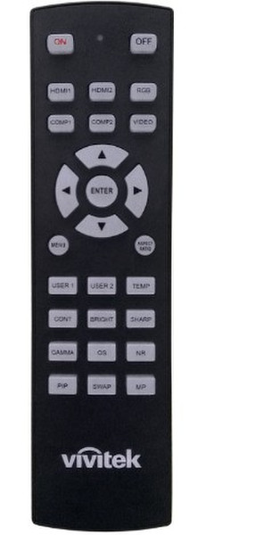 Vivitek 5041818300 IR Wireless Press buttons Black remote control