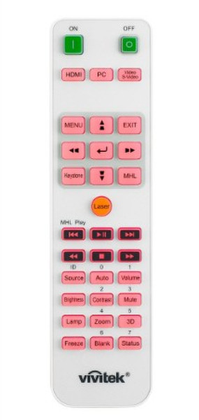 Vivitek 5041846400 IR Wireless Press buttons Green,Grey,Pink remote control
