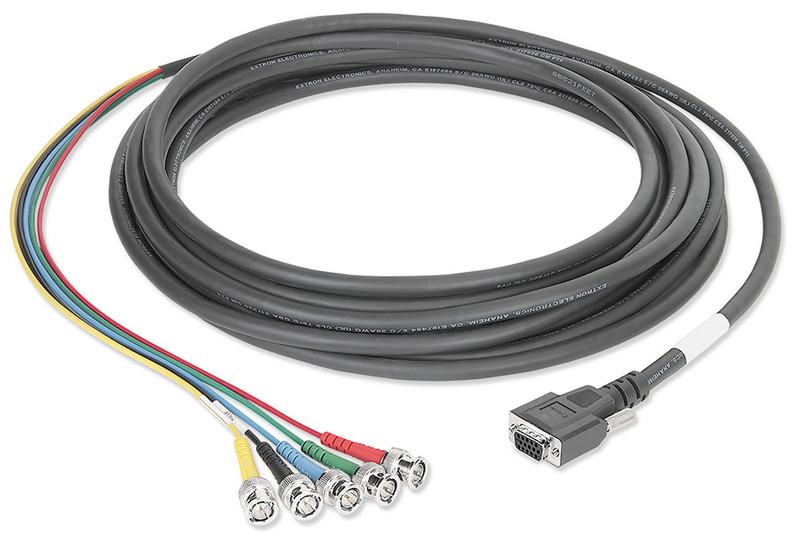 Extron 26-534-01 0.15м 5 x BNC VGA (D-Sub) Черный адаптер для видео кабеля