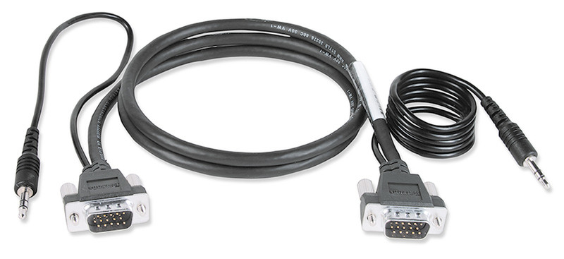 Extron 26-566-01 0.9m VGA (D-Sub) + 3.5mm VGA (D-Sub) + 3.5mm Schwarz VGA-Kabel