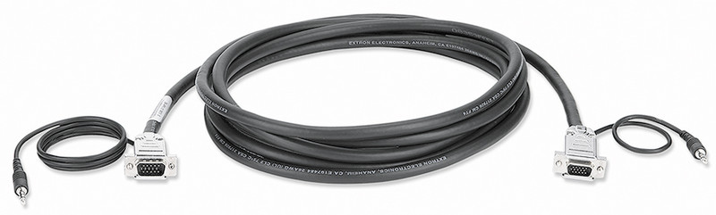 Extron 26-490-05 15.2м VGA (D-Sub) + 3.5mm VGA (D-Sub) + 3.5mm Черный VGA кабель