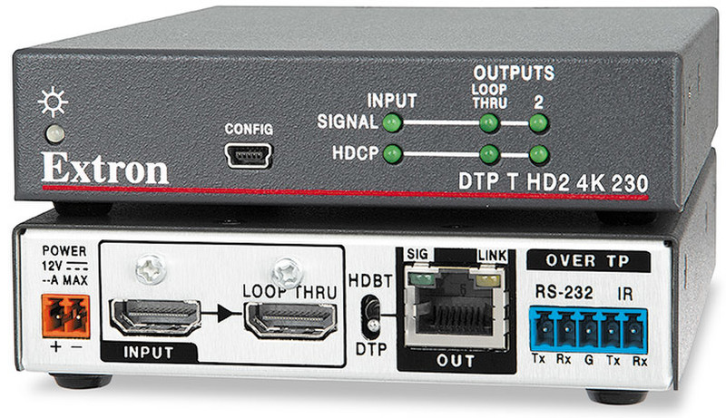 Extron DTP T HD2 4K 230 400MHz Grey video line amplifier