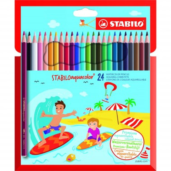 Stabilo Aquacolor Мульти 24шт цветной карандаш