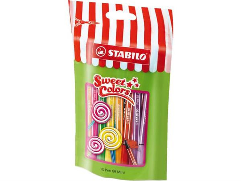 Stabilo Pen 68 Mini Sweet Colors Fine Разноцветный 15шт фломастер