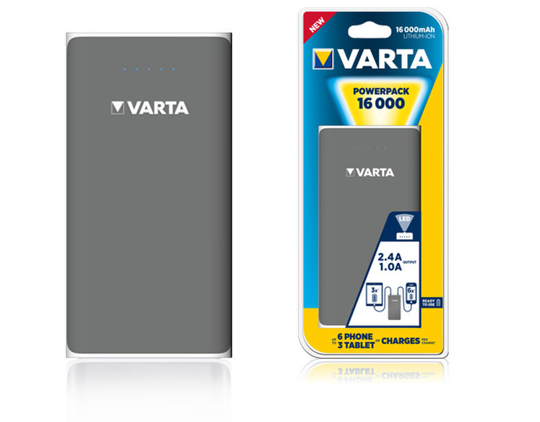 Varta Powerpack 16.000 mAh Lithium-Ion (Li-Ion) 16000mAh Grau