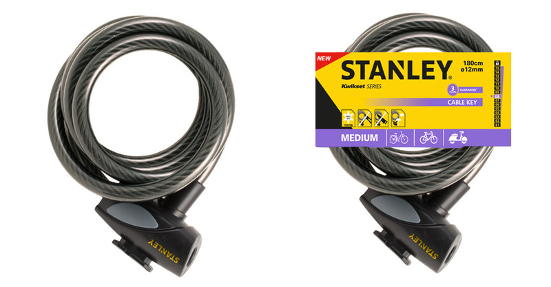 Stanley Cable Key 180cm ø12mm Black,Grey 1800mm Cable lock