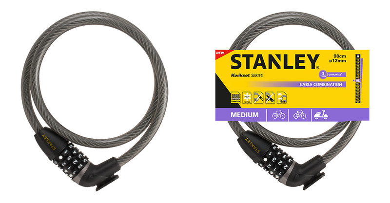 Stanley Cable Combination 90cm ø12mm Schwarz, Grau 900mm Kabelschloss
