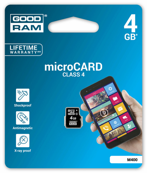 Goodram M400-0040R11 4GB MicroSD Class 4 memory card