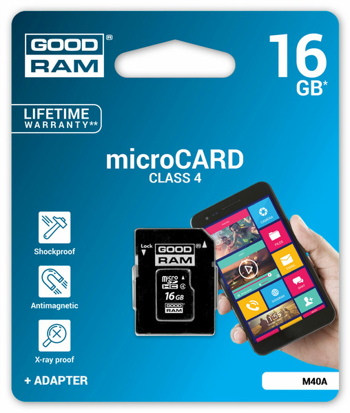Goodram 16GB Micro SDHC 16GB MicroSDHC Class 4 memory card