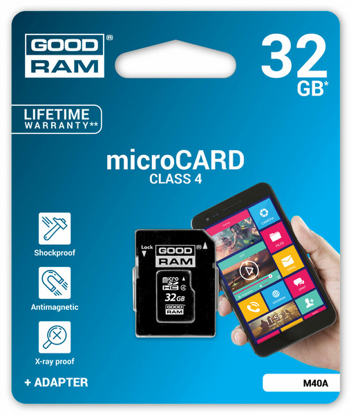 Goodram 32GB Micro SDHC 32GB MicroSDHC Class 4 Speicherkarte