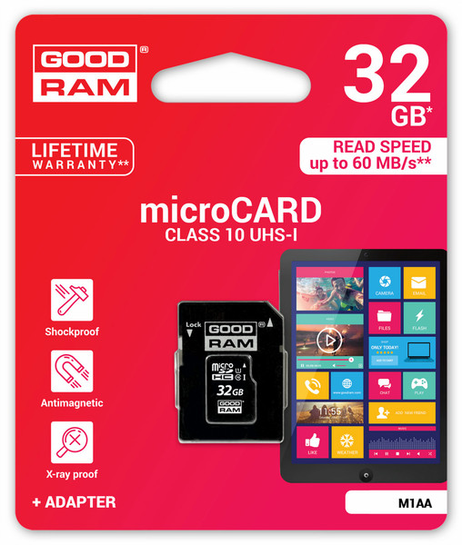 Goodram 32GB MicroSDHC 32GB MicroSDHC UHS-I Class 10 memory card