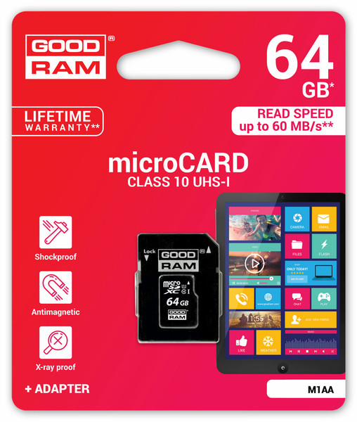 Goodram 64GB Micro SDXC 64GB MicroSDXC UHS-I Class 10 memory card