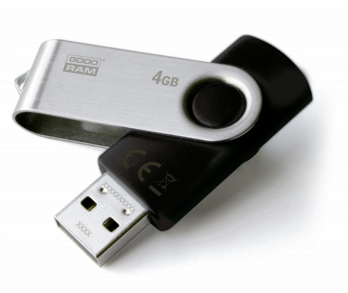 Goodram UTS2 4GB USB 2.0 Type-A Black,Silver USB flash drive