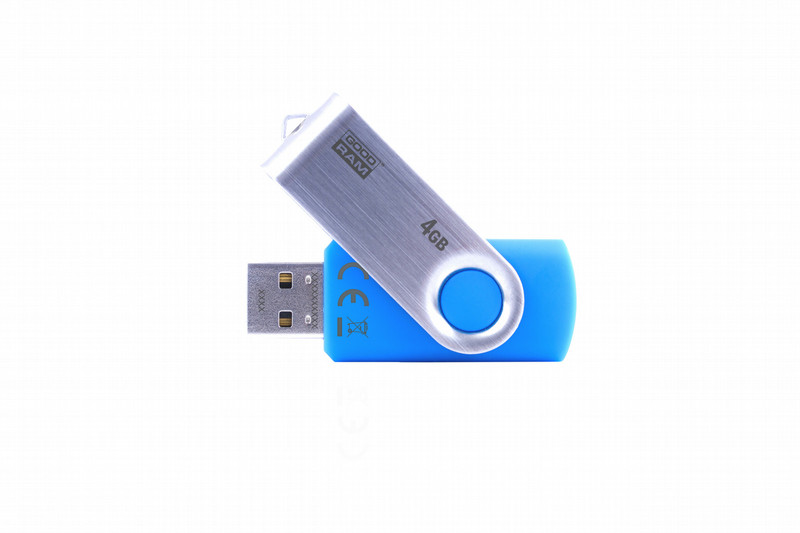Goodram UTS2 4GB USB 2.0 Type-A Blue,Silver USB flash drive