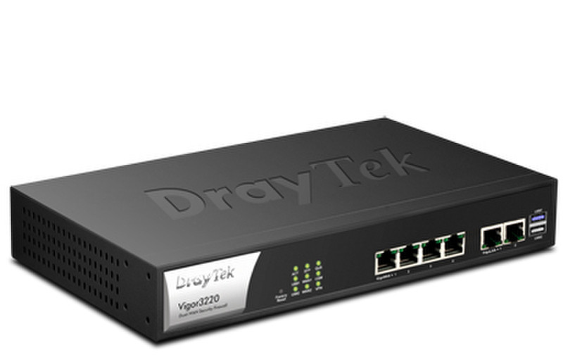 Draytek VIGOR3220 Eingebauter Ethernet-Anschluss Schwarz Kabelrouter