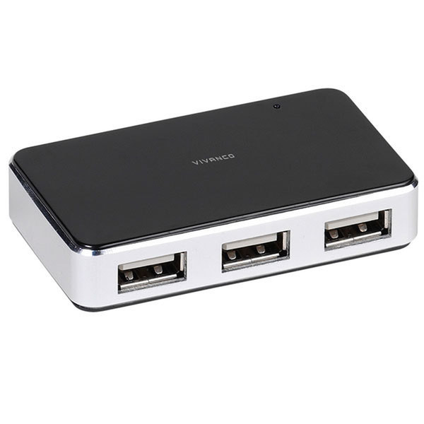 Vivanco IT USBHUB4PWR USB 2.0 4800Mbit/s Schwarz