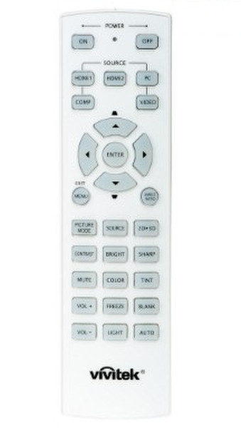 Vivitek 5041843400 IR Wireless Press buttons Grey remote control