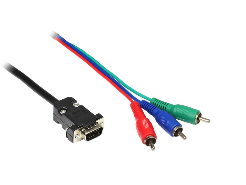 Alcasa P4310-10YUV 10м 3 x RCA (YPbPr) VGA (D-Sub) Черный, Синий, Зеленый, Красный адаптер для видео кабеля