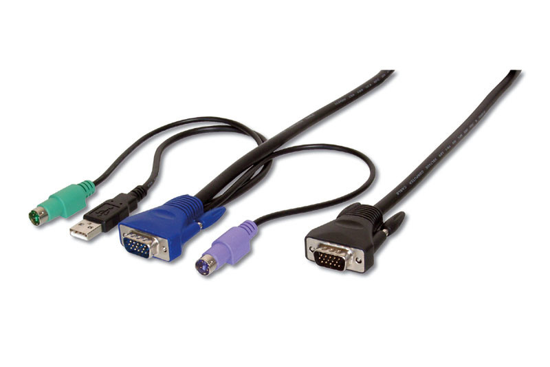 Alcasa 1911-OC5 5m Black,Blue,Green,Purple keyboard video mouse (KVM) cable