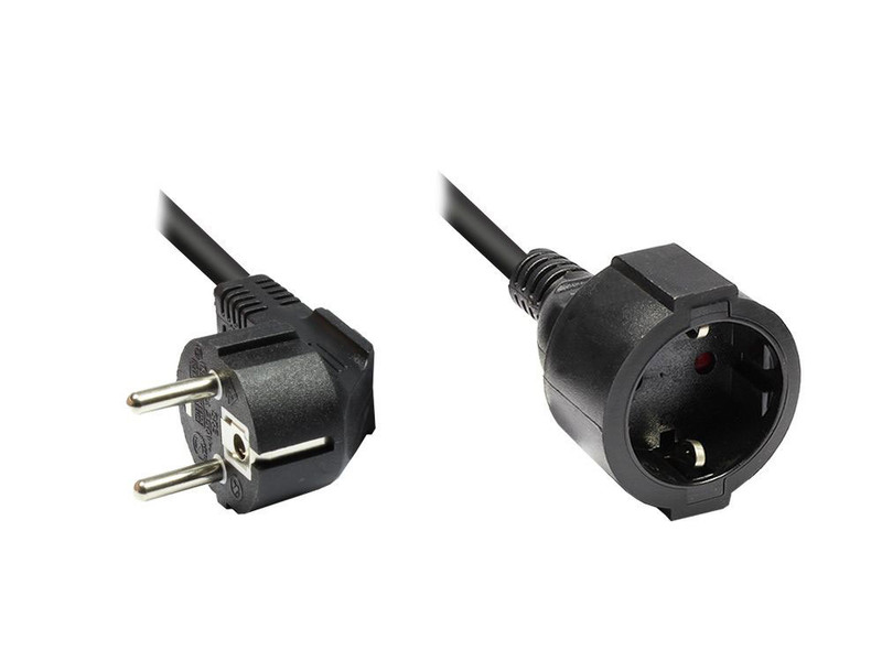 Alcasa 1504-S05 5m Power plug type F CEE7/7 Schuko Black power cable