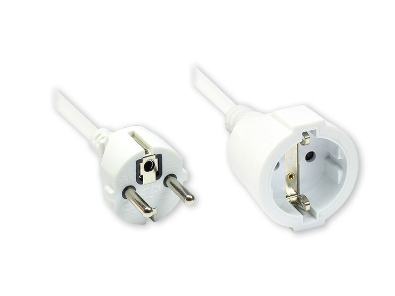 Alcasa 1504-W10 5m Power plug type F CEE7/7 Schuko White power cable