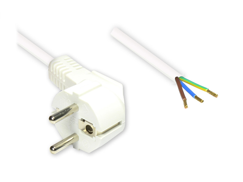 Alcasa 1500-L30W 3m CEE7/7 Schuko White power cable