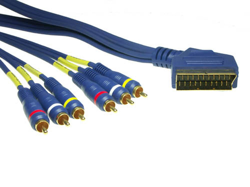 Alcasa 5525-6C2 2m SCART (21-pin) 6 x RCA Blau Videokabel-Adapter