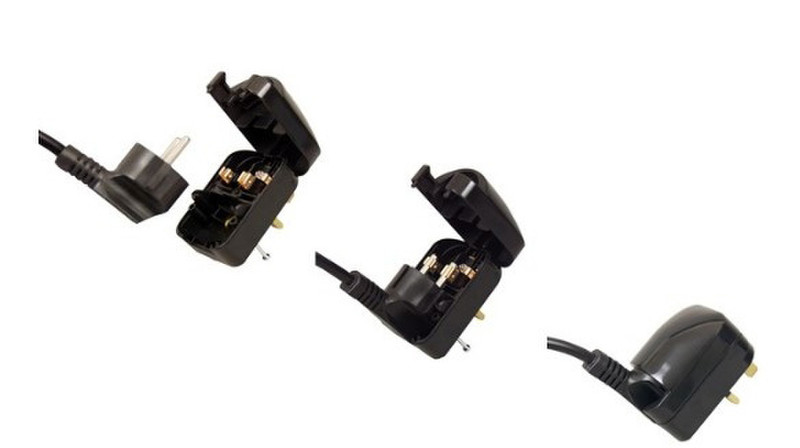 Alcasa 1500-EAD3 Type F (Schuko) Type G (UK) Black power plug adapter