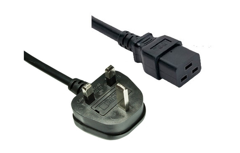 Alcasa 1519-E 1.8m Power plug type G C20 coupler Black power cable