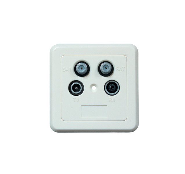 Alcasa S-AP454 2x SAT + TV + Radio White socket-outlet