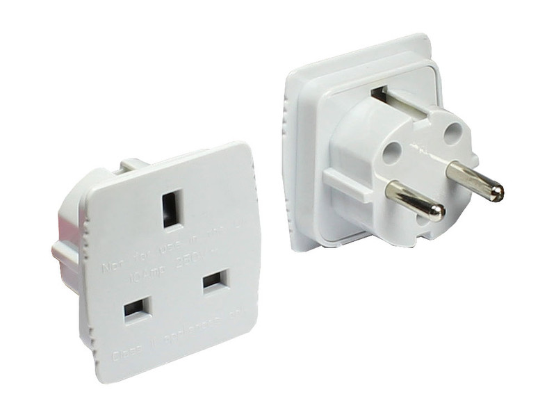 Alcasa 1553-EADW Type F (Schuko) Type G (UK) White power plug adapter
