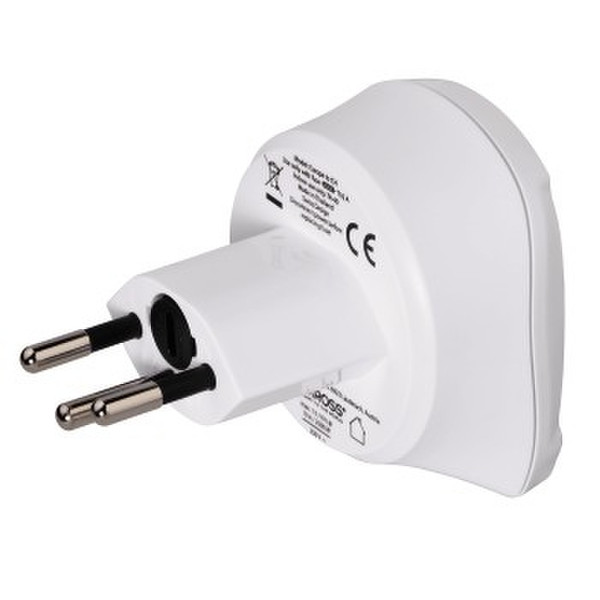 Hama 128215 Type F (Schuko) Type J (CH) White power plug adapter